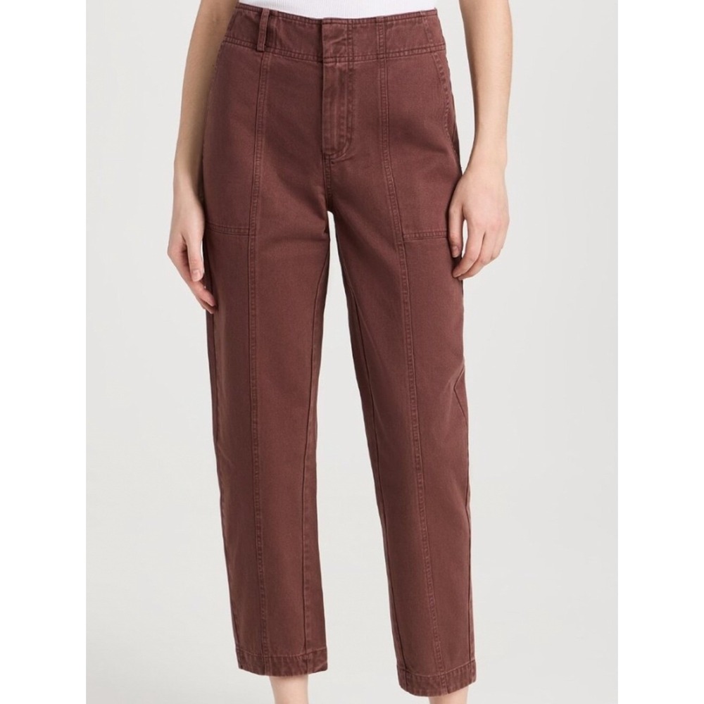 Apiece Apart Mera Pant Andra Red Brown High Rise Tapered Utility Trouser 10 NEW